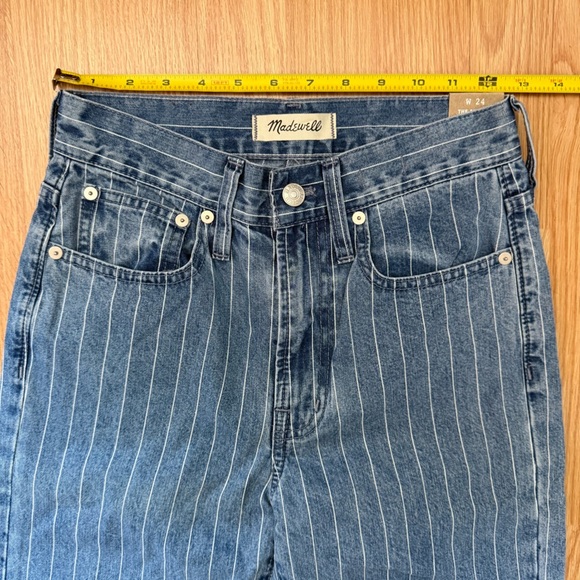 NEW Madewell The Perfect Vintage Jean: Pinstripe Edition Size 24 - Picture 7 of 9